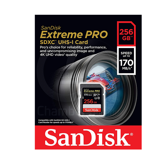 Carte mémoire SDXC SanDisk Extreme PRO 256 Go jusqu'à 170 Mo/s